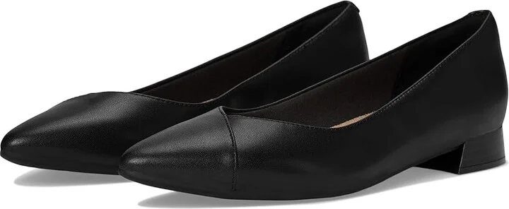 Clarks Natalyn Wish Women's Flat Shoes Black Leather : 9 D - Wide, Leather/Mesh/Rubber