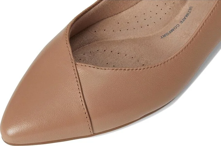 Clarks Natalyn Wish Women's Flat Shoes Warm Beige Leather : 6 B - Medium, Leather/Mesh/Rubber - Image 7