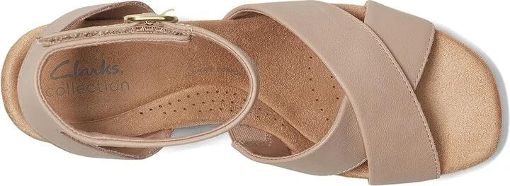 Clarks Nerisa Pearl Women's Sandals Beige Leather : 9.5 B - Medium - Image 2