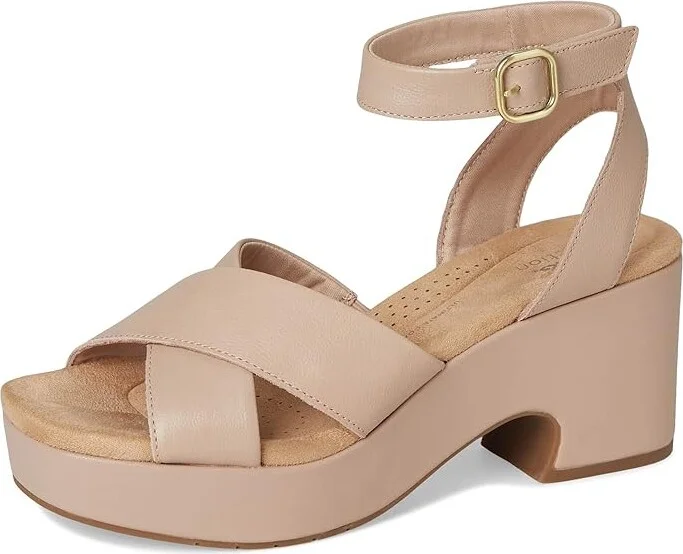 Clarks Nerisa Pearl Women's Sandals Beige Leather : 9.5 B - Medium - Image 5
