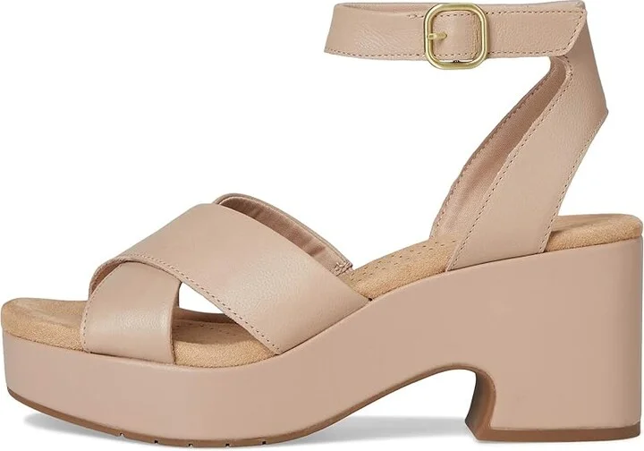 Clarks Nerisa Pearl Women's Sandals Beige Leather : 9.5 B - Medium - Image 6