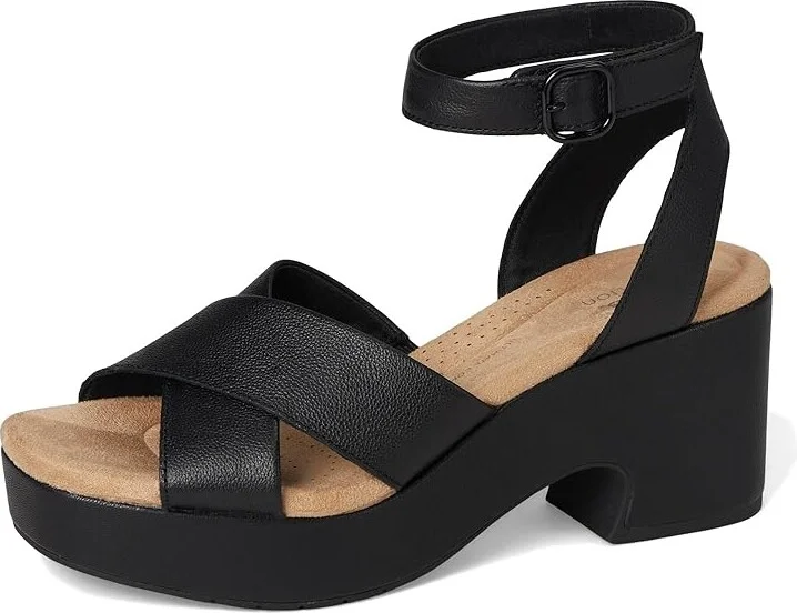Clarks Nerisa Pearl Women's Sandals Black/Black Leather : 12 B - Medium - Image 5