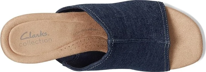 Clarks Nerisa Vine Women's Sandals Dark Denim Textile : 9.5 B - Medium, Leather/Rubber - Image 2