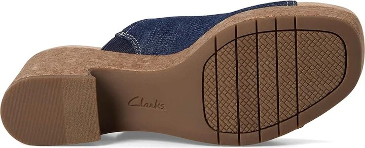 Clarks Nerisa Vine Women's Sandals Dark Denim Textile : 9.5 B - Medium, Leather/Rubber - Image 3