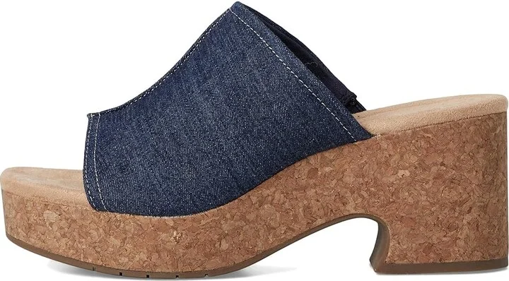 Clarks Nerisa Vine Women's Sandals Dark Denim Textile : 9.5 B - Medium, Leather/Rubber - Image 6