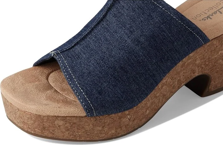 Clarks Nerisa Vine Women's Sandals Dark Denim Textile : 9.5 B - Medium, Leather/Rubber - Image 7