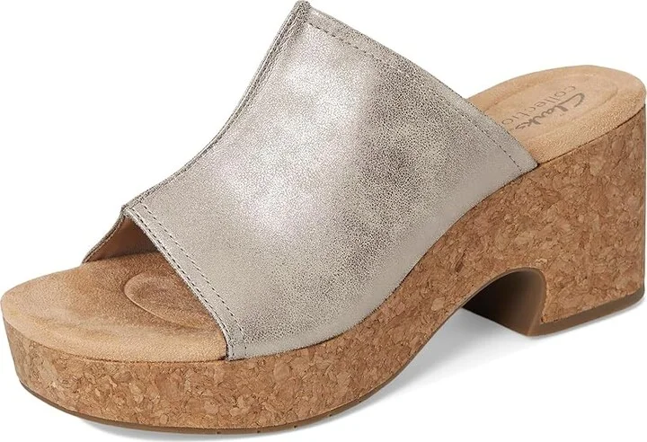 Clarks Nerisa Vine Women's Sandals Taupe Metallic Synthetic : 11 B - Medium, Leather/Rubber - Image 5