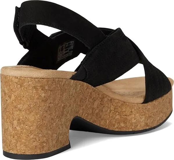 Clarks Nerisa West Women's Sandals Black Nubuck : 11 B - Medium, Leather - Image 4