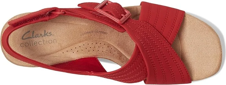Clarks Nerisa West Women's Sandals Cherry Nubuck : 10 D - Wide, Leather - Image 2