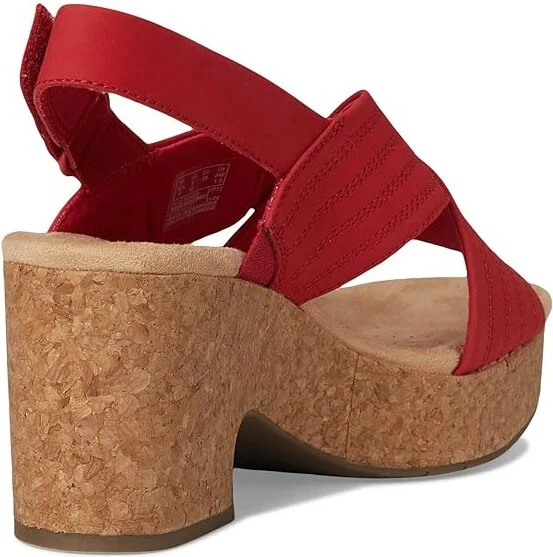 Clarks Nerisa West Women's Sandals Cherry Nubuck : 10 D - Wide, Leather - Image 4