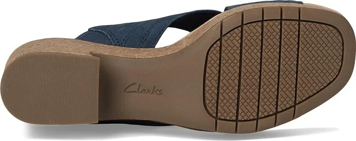 Clarks Nerisa West Women's Sandals Navy Nubuck : 9.5 D - Wide, Leather - Image 3