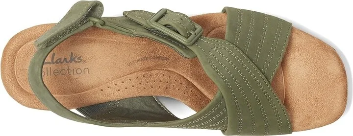 Clarks Nerisa West Women's Sandals Sage Nubuck : 7.5 B - Medium, Leather - Image 2