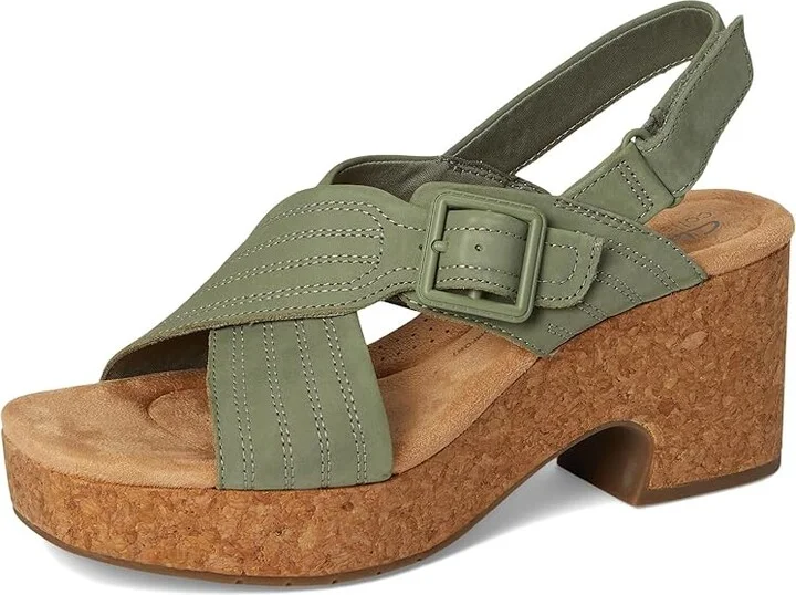 Clarks Nerisa West Women's Sandals Sage Nubuck : 7.5 B - Medium, Leather - Image 5