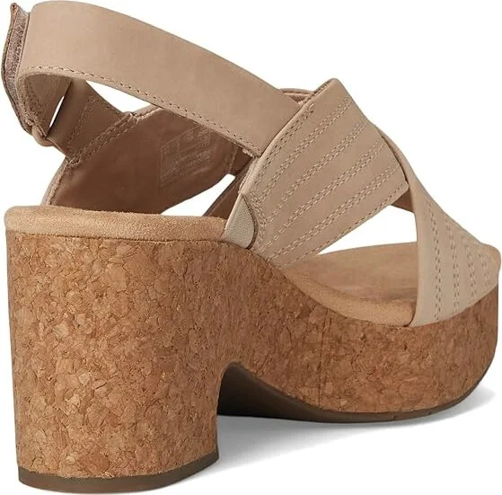 Clarks Nerisa West Women's Sandals Sand Nubuck : 9.5 B - Medium, Leather - Image 4