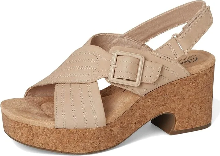 Clarks Nerisa West Women's Sandals Sand Nubuck : 9.5 B - Medium, Leather - Image 5