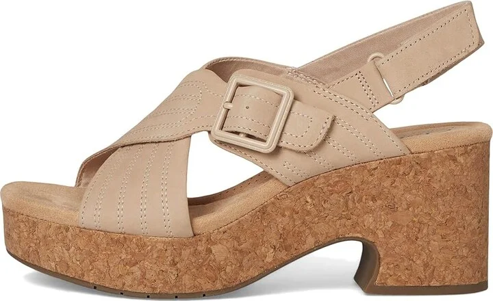 Clarks Nerisa West Women's Sandals Sand Nubuck : 9.5 B - Medium, Leather - Image 6