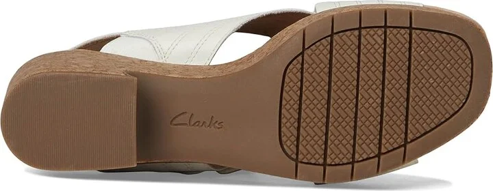Clarks Nerisa West Women's Sandals White Leather : 12 B - Medium - Image 3