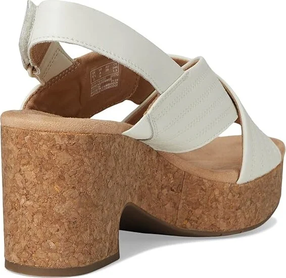 Clarks Nerisa West Women's Sandals White Leather : 12 B - Medium - Image 4