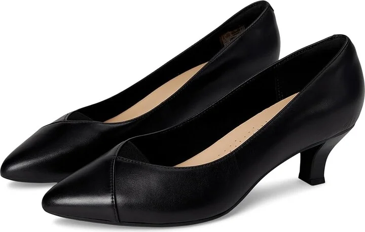 Clarks Noahh Rose High Women's Heels Black Leather : 8 C - Wide, Leather/Rubber