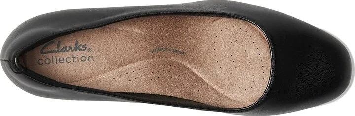 Clarks Olivette Pearl High Women's Heels Black Leather : 11 D - Wide, Leather/Rubber - Image 2