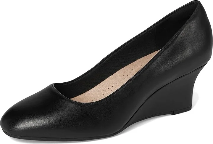 Clarks Olivette Pearl High Women's Heels Black Leather : 11 D - Wide, Leather/Rubber - Image 5