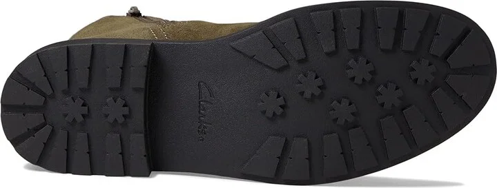Clarks Opal Sky Women's Boots Dark Olive Suede : 7.5 B - Medium - Image 3