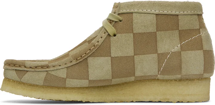 Clarks Originals Beige & Taupe Wallabee Boots - Image 3