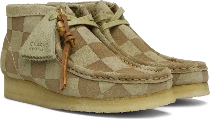 Clarks Originals Beige & Taupe Wallabee Boots - Image 4