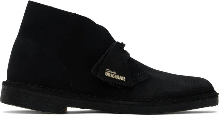 Clarks Originals Black Suede Desert Boots