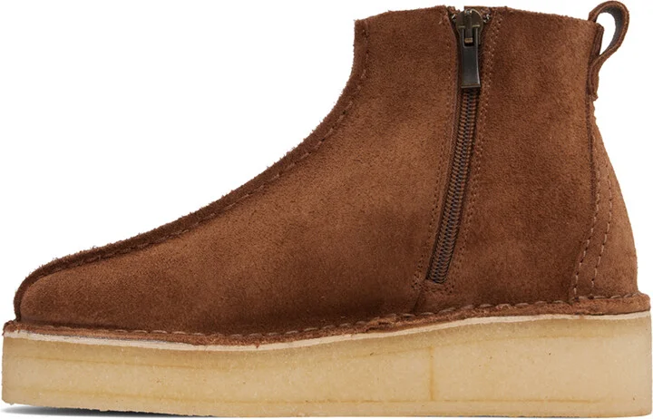 Clarks Originals Brown Trek Wedge Boots - Image 3