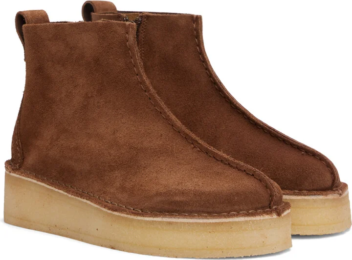Clarks Originals Brown Trek Wedge Boots - Image 4