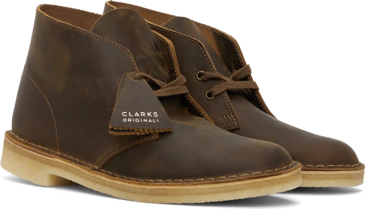 Clarks Originals Brown Waxed Leather Desert Boots - Image 4