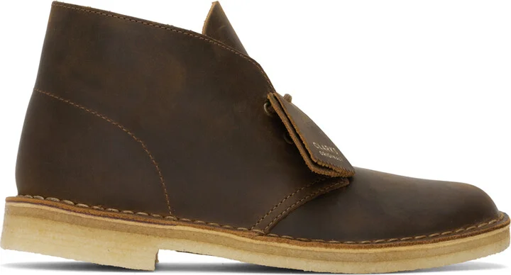 Clarks Originals Brown Waxed Leather Desert Boots