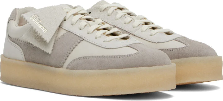 Clarks Originals Off-White & Gray Tor 80 Sneakers - Image 4
