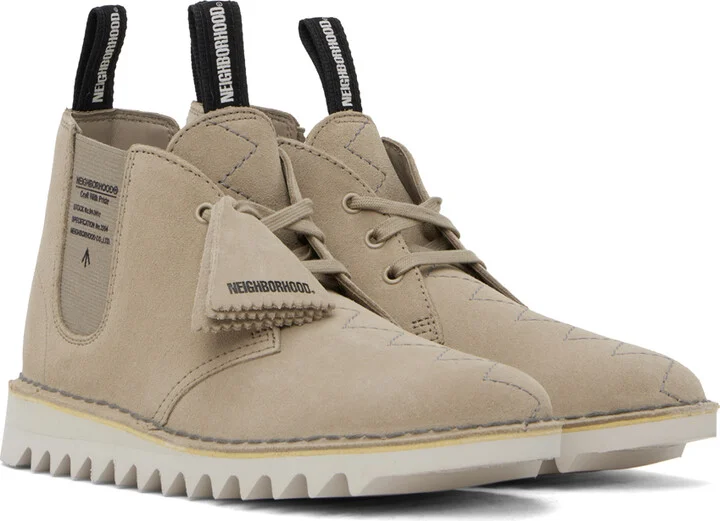 Clarks Originals Taupe Neighborhood Edition Suede Desert Boots - Image 4