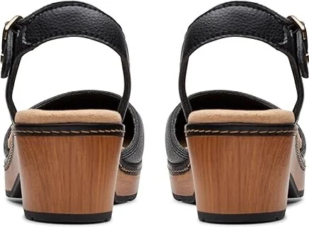 Clarks Paizlee Bay Women's Slippers Black Leather : 8 B - Medium - Image 4