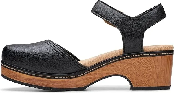 Clarks Paizlee Bay Women's Slippers Black Leather : 8 B - Medium - Image 5