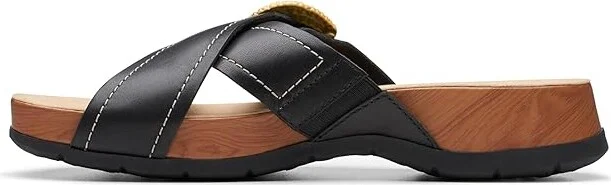 Clarks Reileigh Bay Women's Sandals Black Leather : 9 B - Medium, Leather/Rubber - Image 5