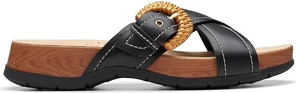 Clarks Reileigh Bay Women's Sandals Black Leather : 9 B - Medium, Leather/Rubber - Image 6