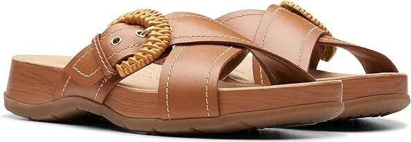 Clarks Reileigh Bay Women's Sandals Cinnamon Leather : 5.5 B - Medium, Leather/Rubber