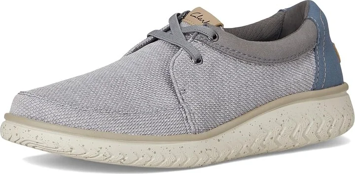 Clarks RelaxLite Lace Men's Shoes Light Grey Textile : 9 EE - Wide - Image 5