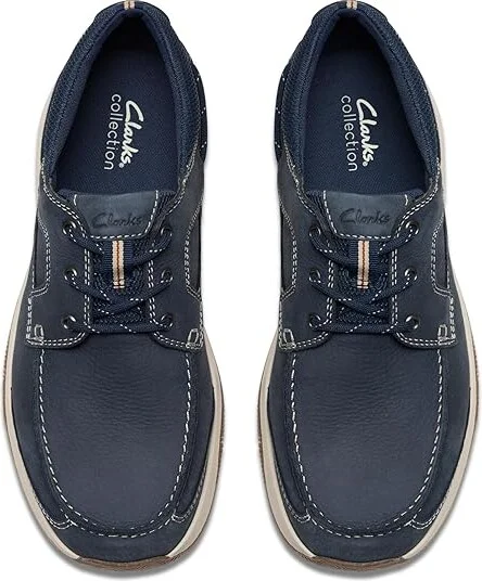 Clarks Sailview Lace Men's Lace-up Boots Navy Nubuck : 13 EE - Wide, Leather - Image 2