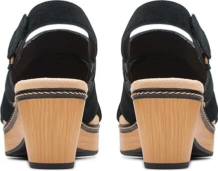 Clarks Seannah Glow Women's Sandals Black Suede : 9 B - Medium, Rubber/Suede - Image 4