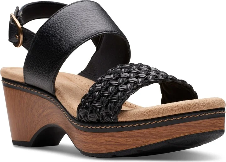 Clarks Seannah Step Woven Strap Clog-Style Platform Sandals