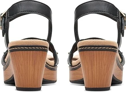 Clarks Seannah Way Women's Sandals Black Leather : 6 B - Medium, Leather/Rubber - Image 4