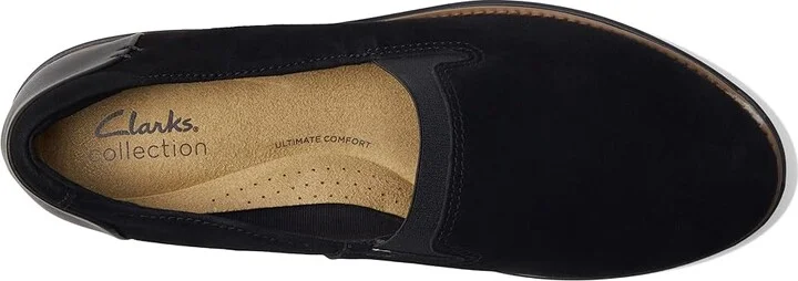 Clarks Sharon Dolly Women's Shoes Black Suede/Dark Tan Welt : 11 B - Medium - Image 2
