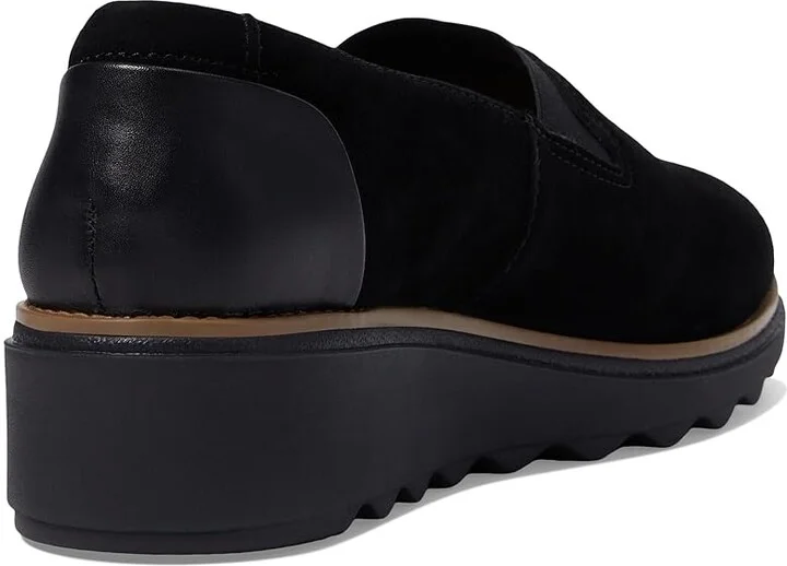 Clarks Sharon Dolly Women's Shoes Black Suede/Dark Tan Welt : 11 B - Medium - Image 4