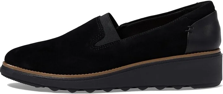 Clarks Sharon Dolly Women's Shoes Black Suede/Dark Tan Welt : 11 B - Medium - Image 6