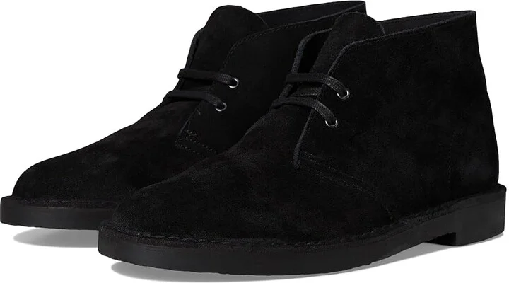Clarks Shepton Men's Boots Black Suede : 11.5 EE - Wide, Leather