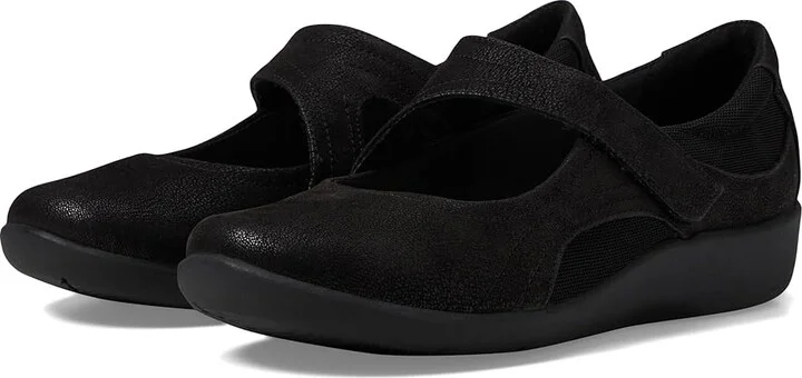 Clarks Sillian Bella Women's Shoes Black Synthetic Nubuck : 5 B - Medium
